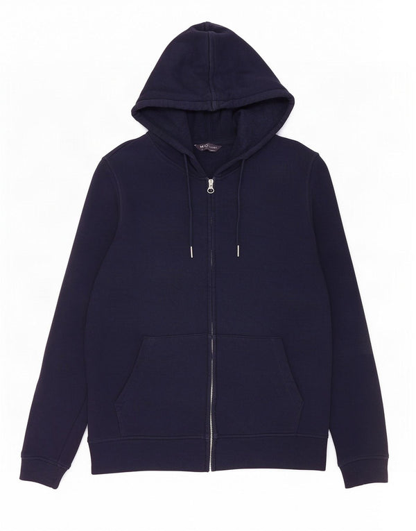 Maglione con cappuccio e zip da donna Marks & Spencer UK 12 cotone blu navy medio