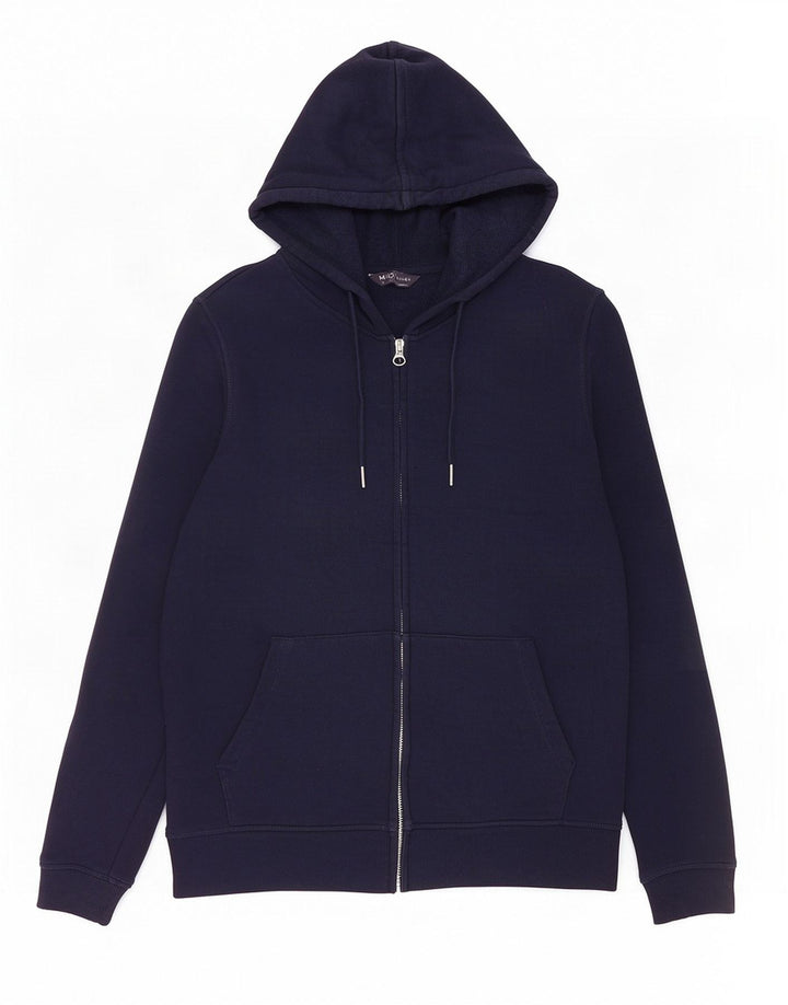 Maglione con cappuccio e zip da donna Marks & Spencer UK 12 cotone blu navy medio