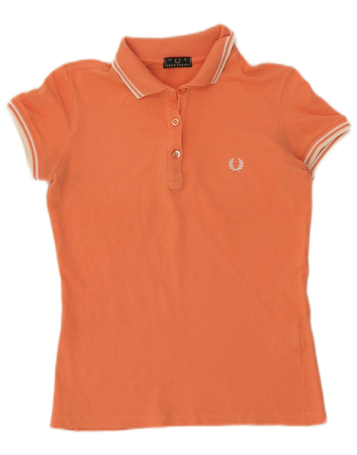 Polo da donna Fred Perry UK 10 piccola in cotone arancione