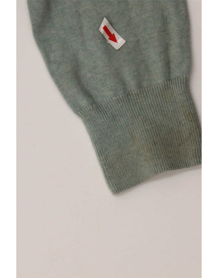 Maglione da uomo con scollo a barca Marks & Spencer in cotone verde medio