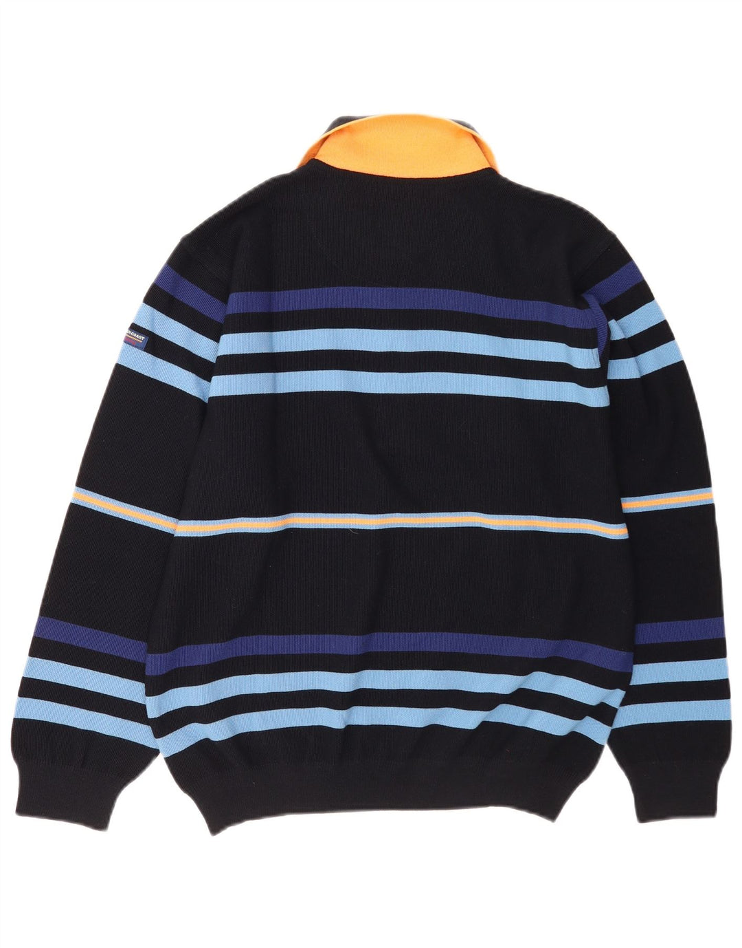 Maglione maglione collo alto da uomo Green Coast IT 48 medio a righe blu navy