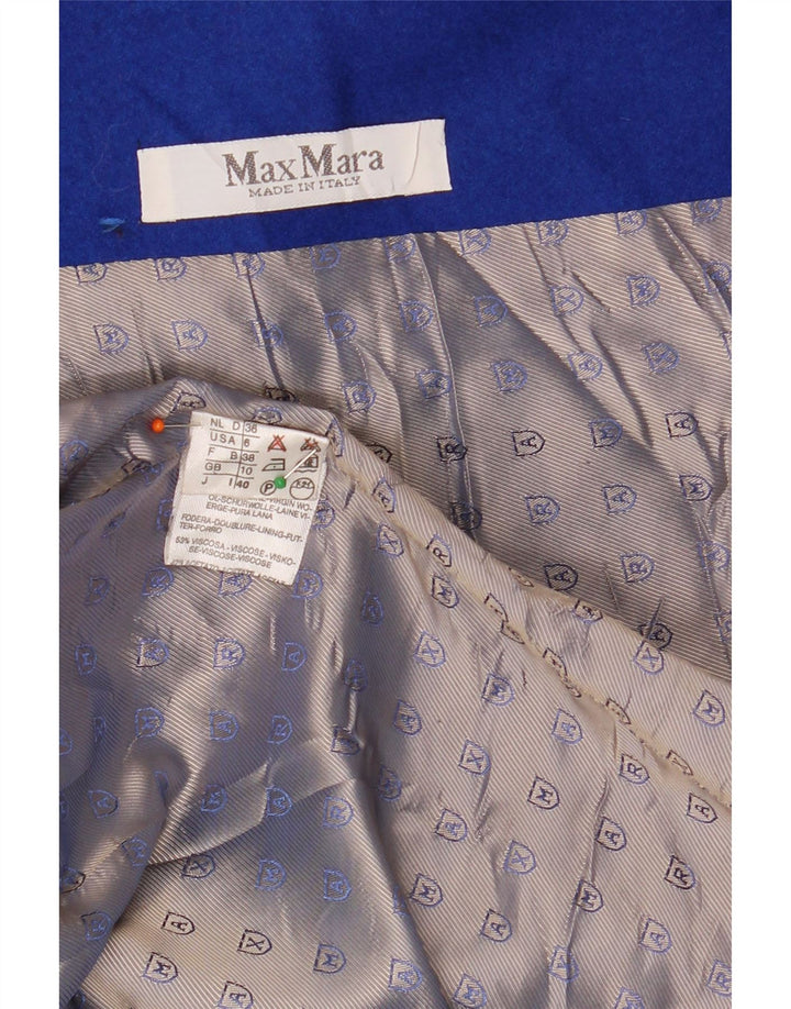 MAX MARA Giacca blazer doppiopetto oversize da donna UK 10 piccola blu
