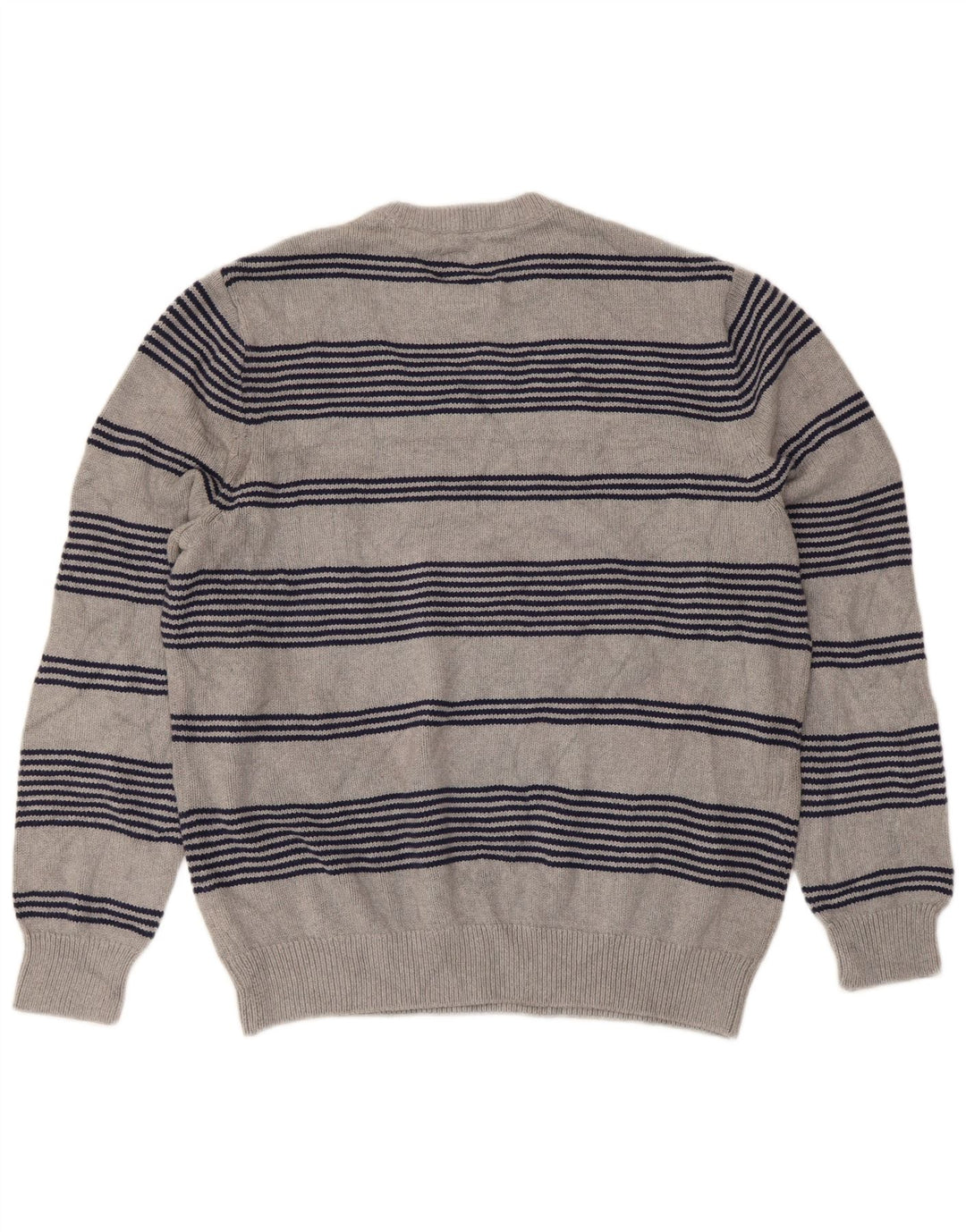 Chaps Uomo Maglione girocollo vestibilità regolare girocollo in cotone a righe grandi grigie