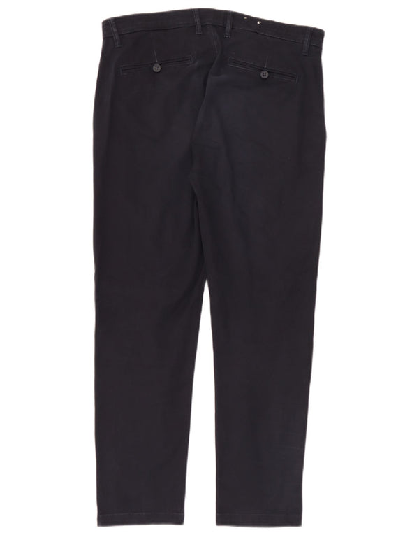 Pantaloni chino slim da uomo Zara EU 42 Large W32 L28 Blu navy