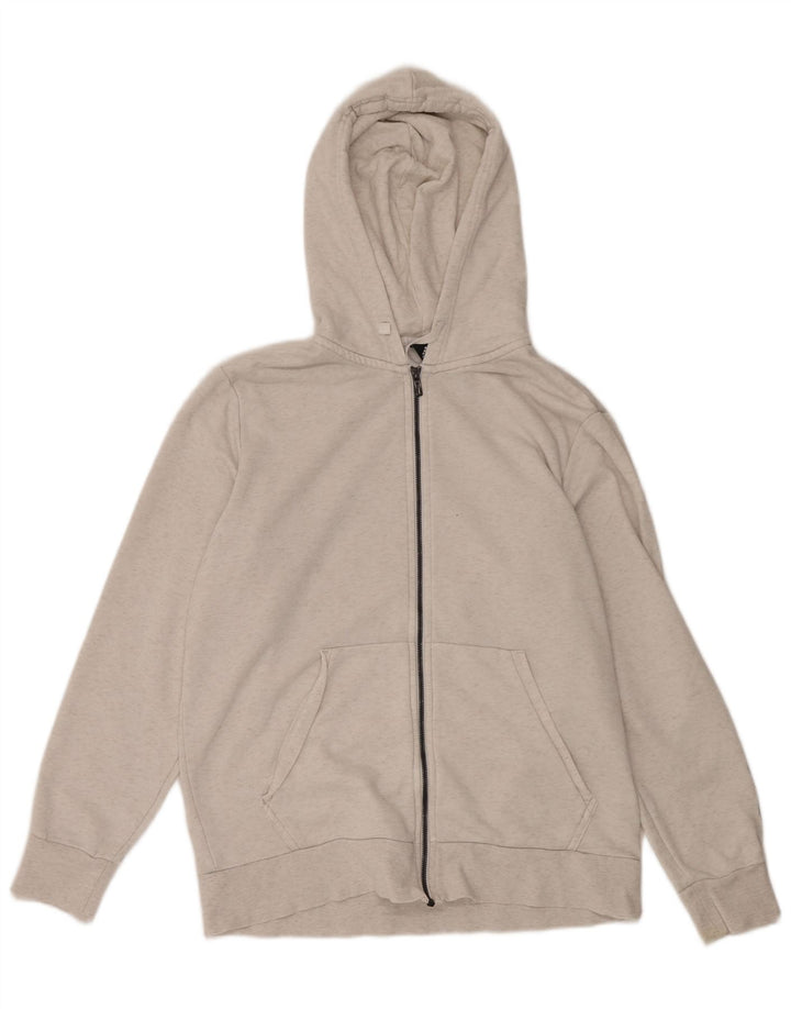 ADIDAS Mens Graphic Zip Hoodie Sweater Large Grey Flecked