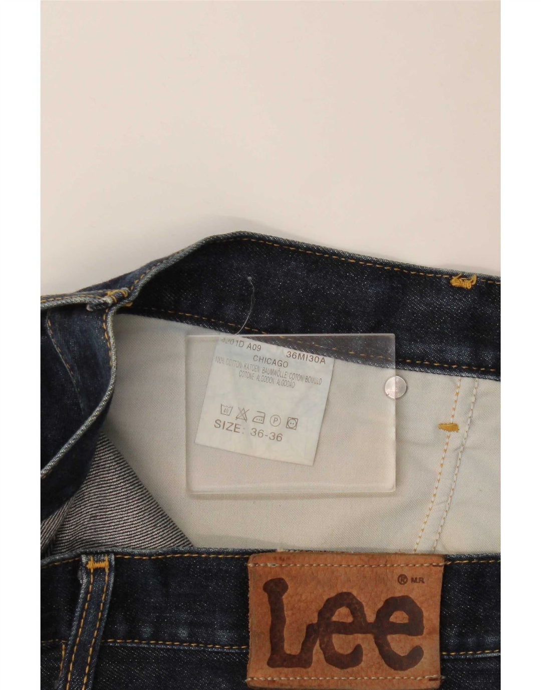 Jeans dritti Chicago da uomo Lee W36 L32 cotone blu navy