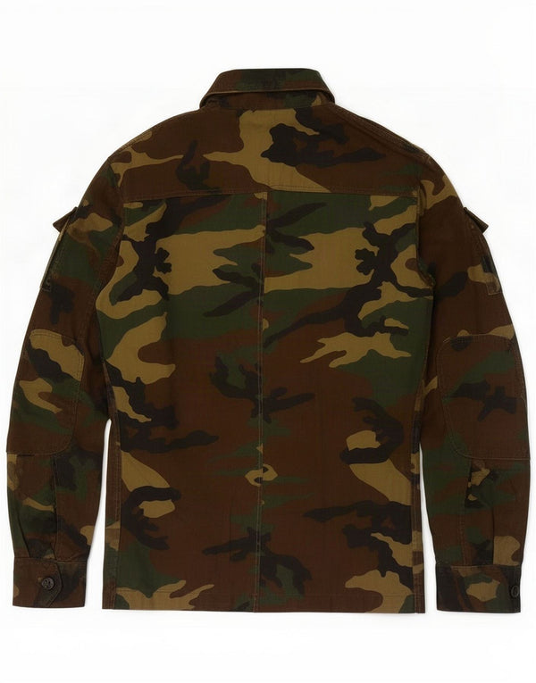 Giacca militare vintage da uomo UK 38 cotone mimetico verde medio