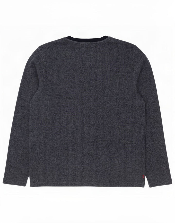 Fat Face Top da uomo a manica lunga grande in cotone blu navy