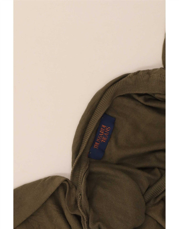 Maglione Trussardi Jeans Uomo con Scollo a V Grande Cachi