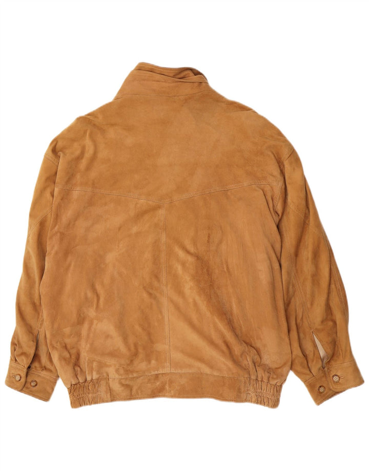 Giubbotto bomber in pelle scamosciata da uomo Christian Berg IT 56 3XL Pelle marrone