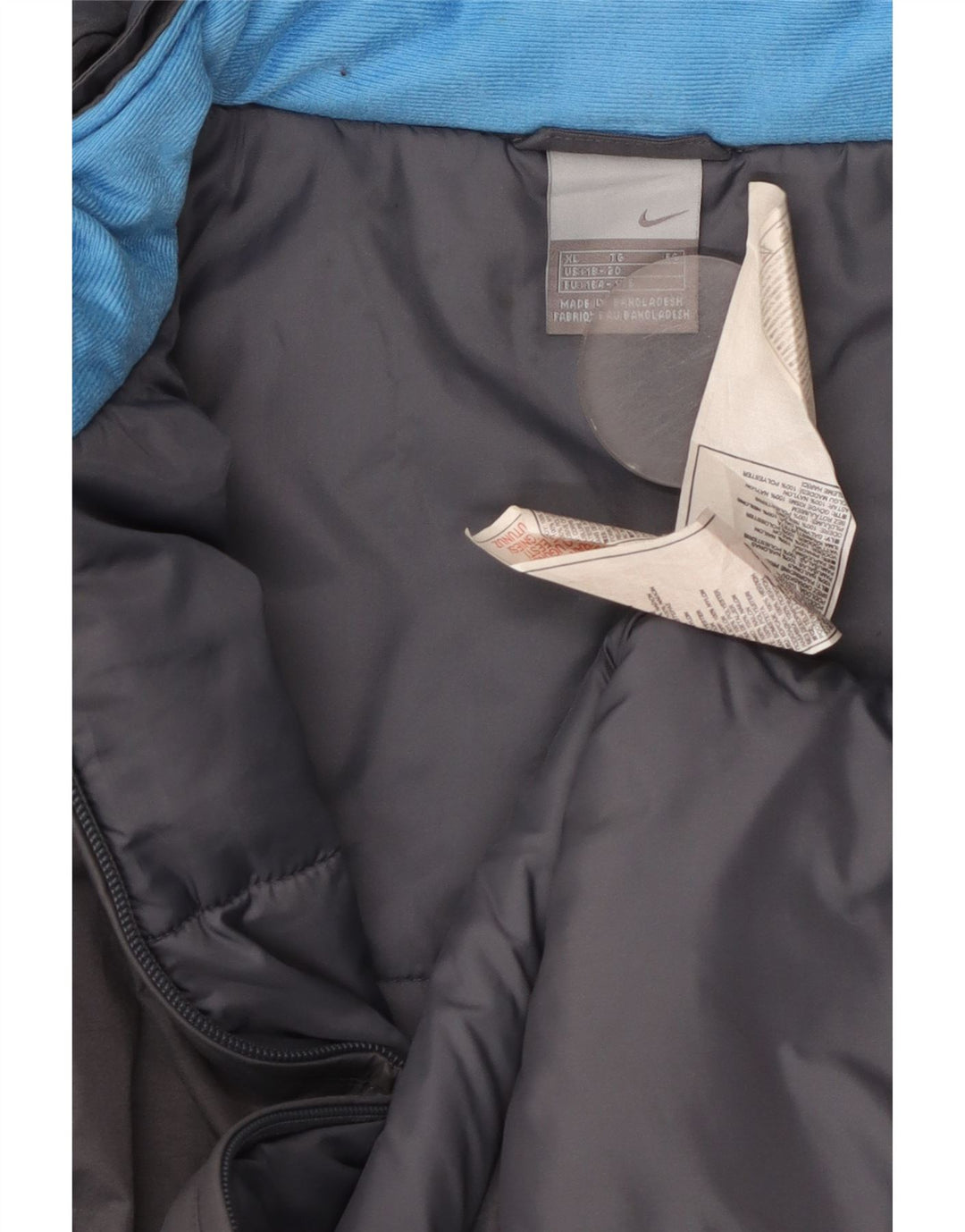 Giacca a vento con cappuccio Nike da ragazzo 15-16 anni XL in nylon color block grigio