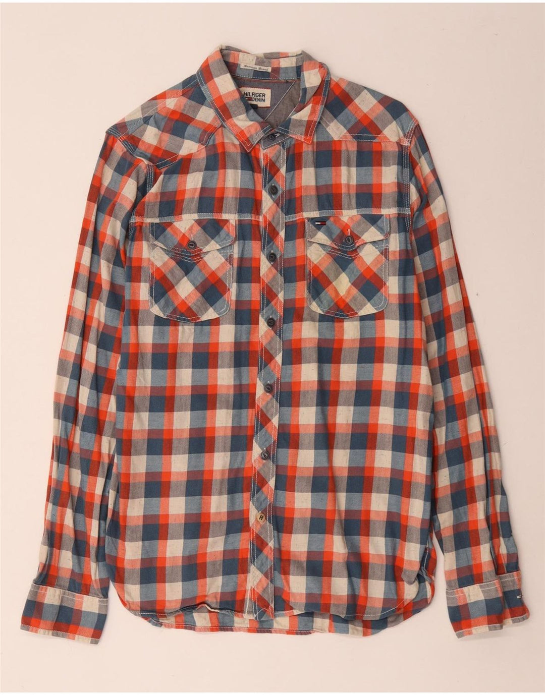 Camicia da uomo Tommy Hilfiger in cotone a quadri multicolore medio