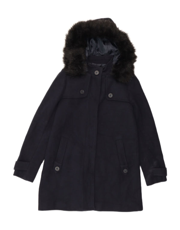 Cappotto con cappuccio da donna Zara UK 6 XS blu navy acrilico