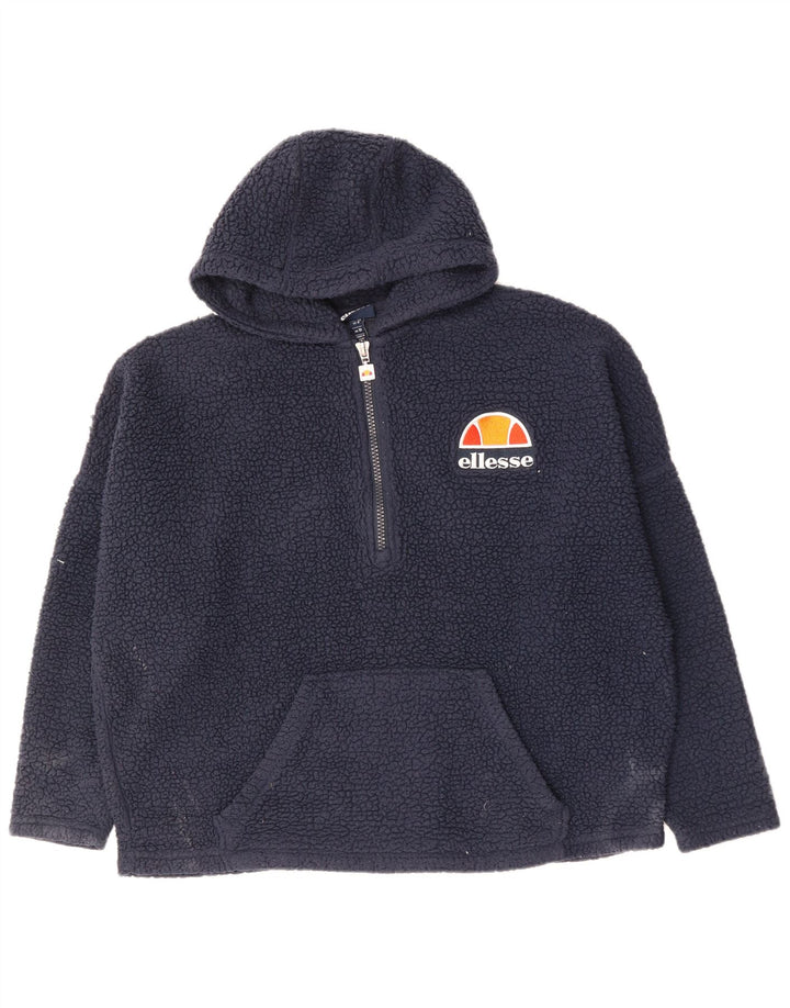 Maglione con cappuccio in pile oversize da donna Ellesse UK 10 Small Blu Navy