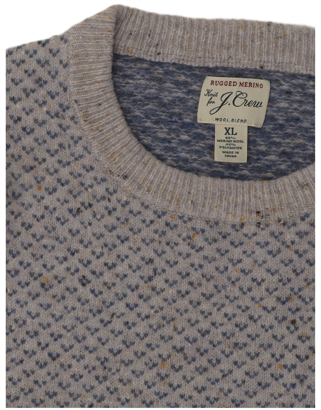 J. CREW Maglione da donna con scollo a barca UK 18 XL Lana Fair Isle blu