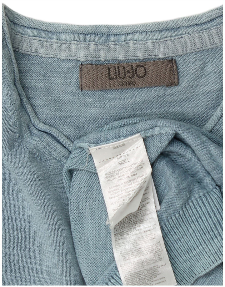 Liu Jo Uomo Maglione Girocollo Maglione Grande Cotone Maculato Blu
