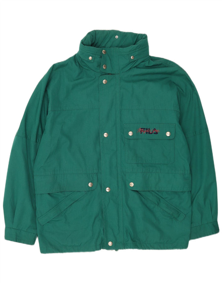 Giacca utility con cappuccio grafico da uomo Fila IT 50 Large Verde Poliestere