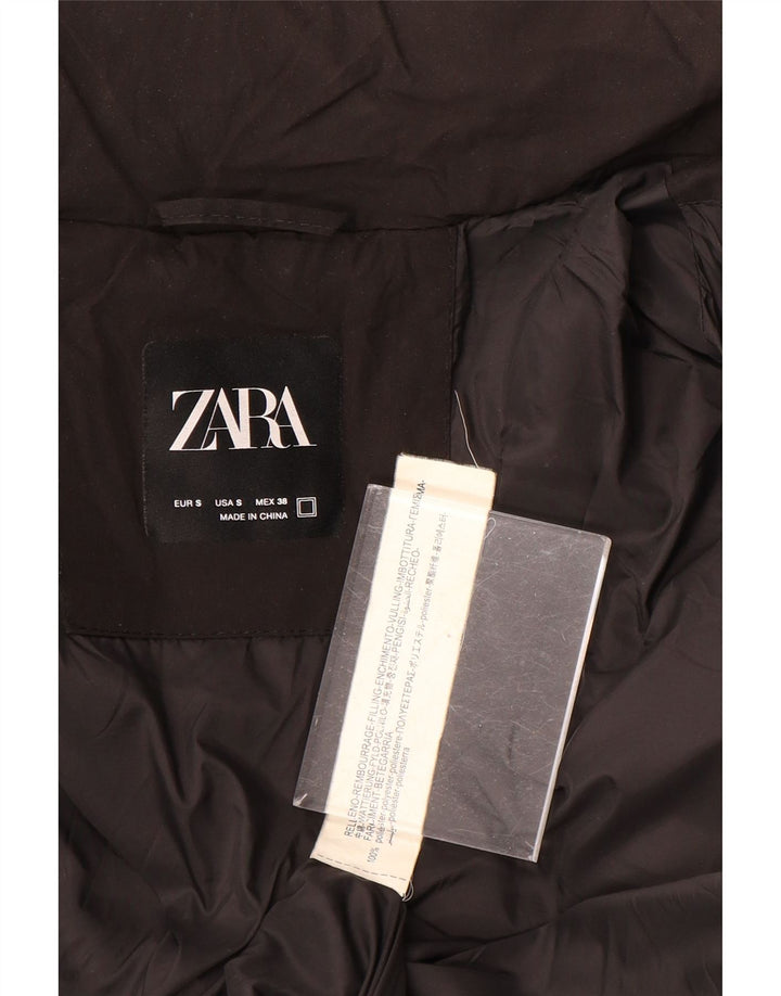 Giacca imbottita con cappuccio da uomo Zara UK 36 piccola poliestere nero