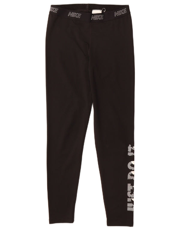 Leggings grafici Nike da donna Dri Fit UK 14 grande poliestere nero