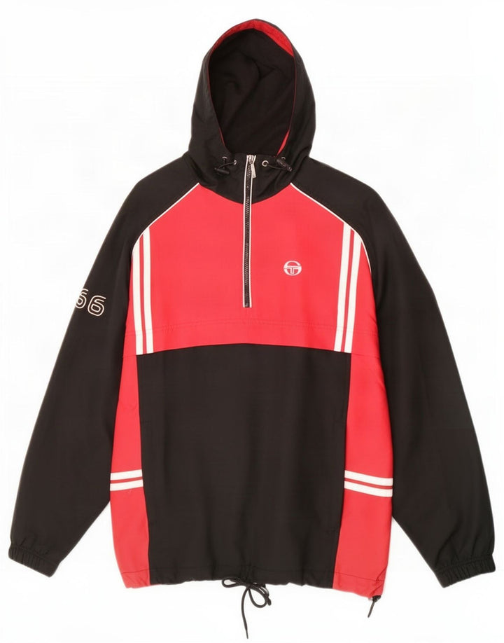 Giacca da ginnastica da uomo con cappuccio Sergio Tacchini grande color nero