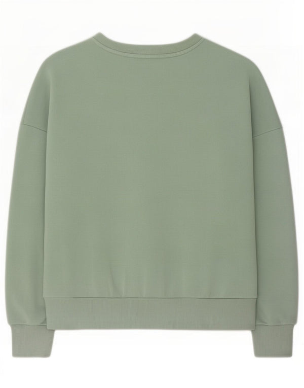 Felpa grafica oversize da donna Adidas maglione UK 14 cotone verde medio