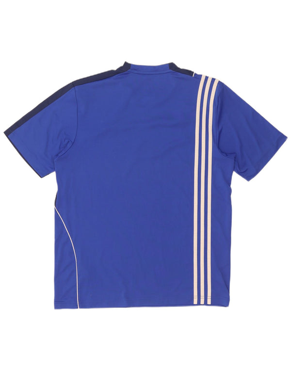T-shirt grafica Adidas Climalite da uomo UK 40/42 Colorblock blu medio
