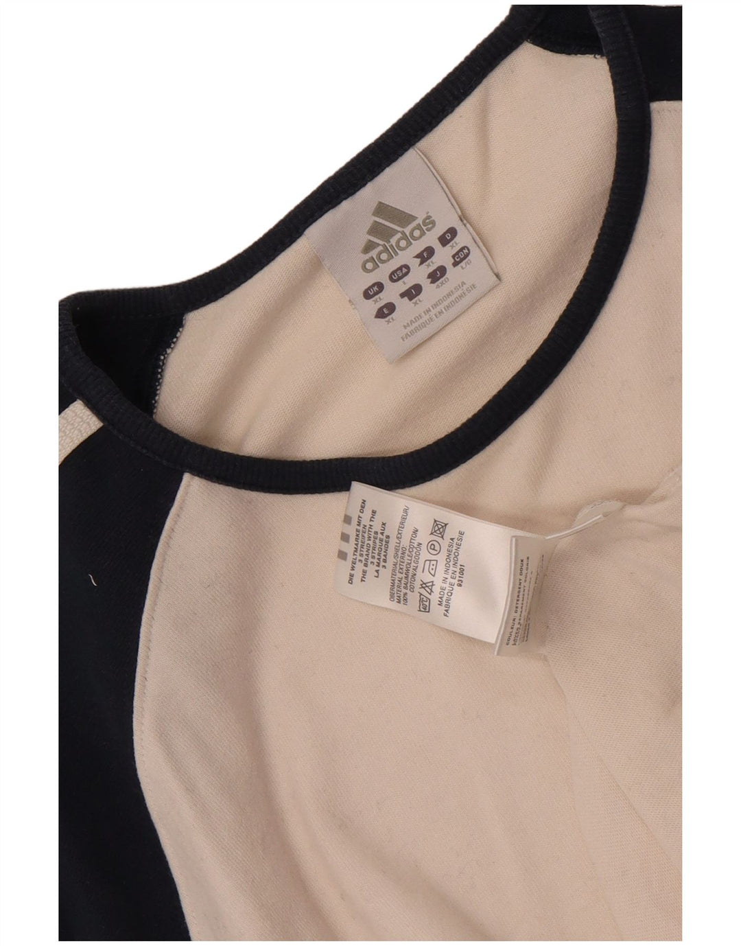 Maglia Adidas da uomo a maniche lunghe XL in cotone color block bianco