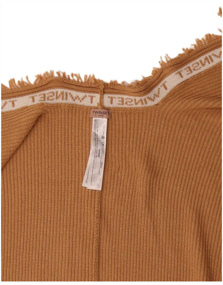 TWINSET Womens Graphic Poncho Jumper One Size Beige Polyamide