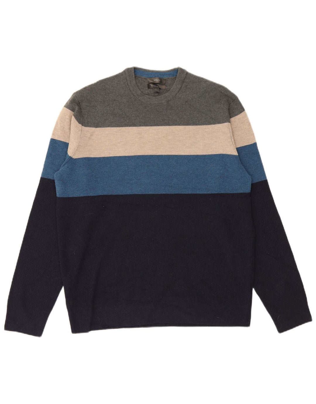 Maglione maglione girocollo da uomo Marks & Spencer grande multicolore