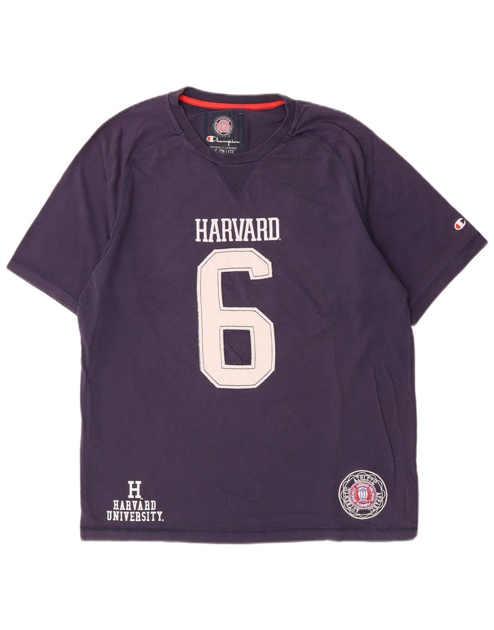 T-shirt grafica Champion da uomo Harvard, media, blu navy