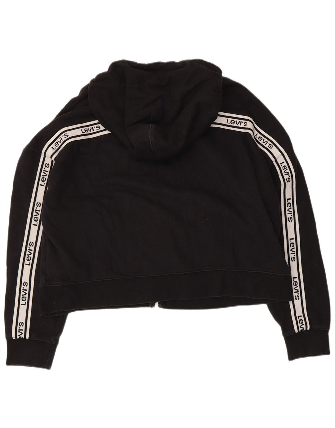 Maglione con cappuccio e zip corto oversize da donna Levi's UK 16 Large Nero