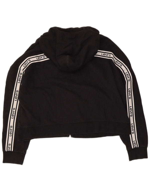 Maglione con cappuccio e zip corto oversize da donna Levi's UK 16 Large Nero