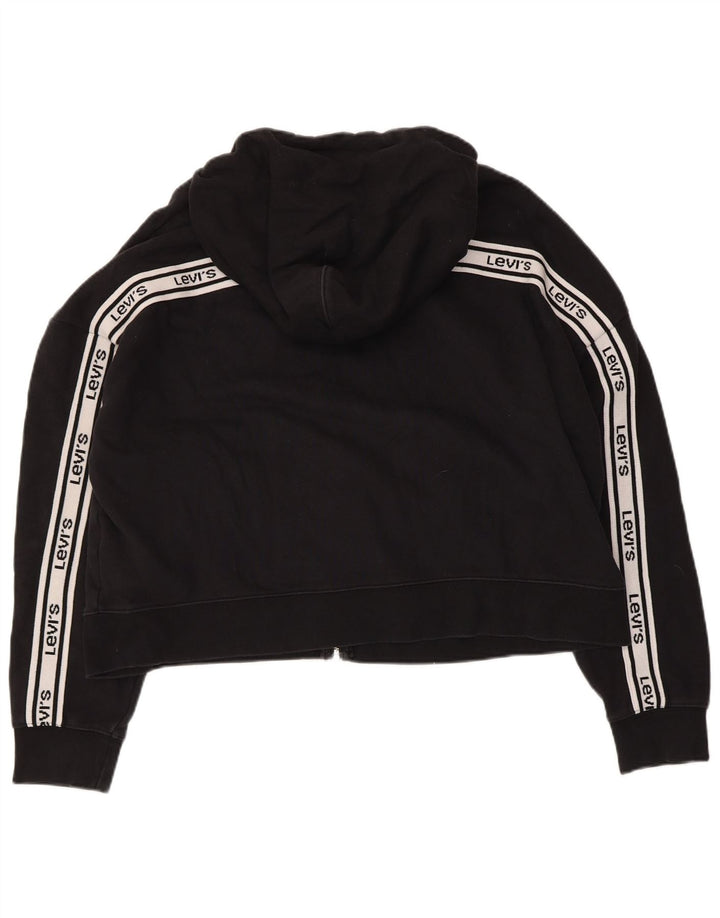 Maglione con cappuccio e zip corto oversize da donna Levi's UK 16 Large Nero