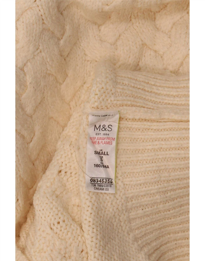 Maglione maglione a collo alto da donna Marks & Spencer UK 10 piccolo Beige