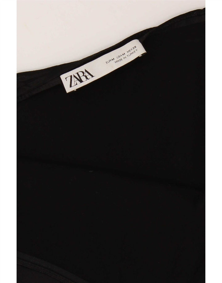 Gonna a trapezio da donna Zara media W28 viscosa nera