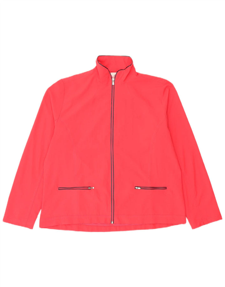 Giacca da tuta da donna Adidas UK 22 XL poliestere rosso