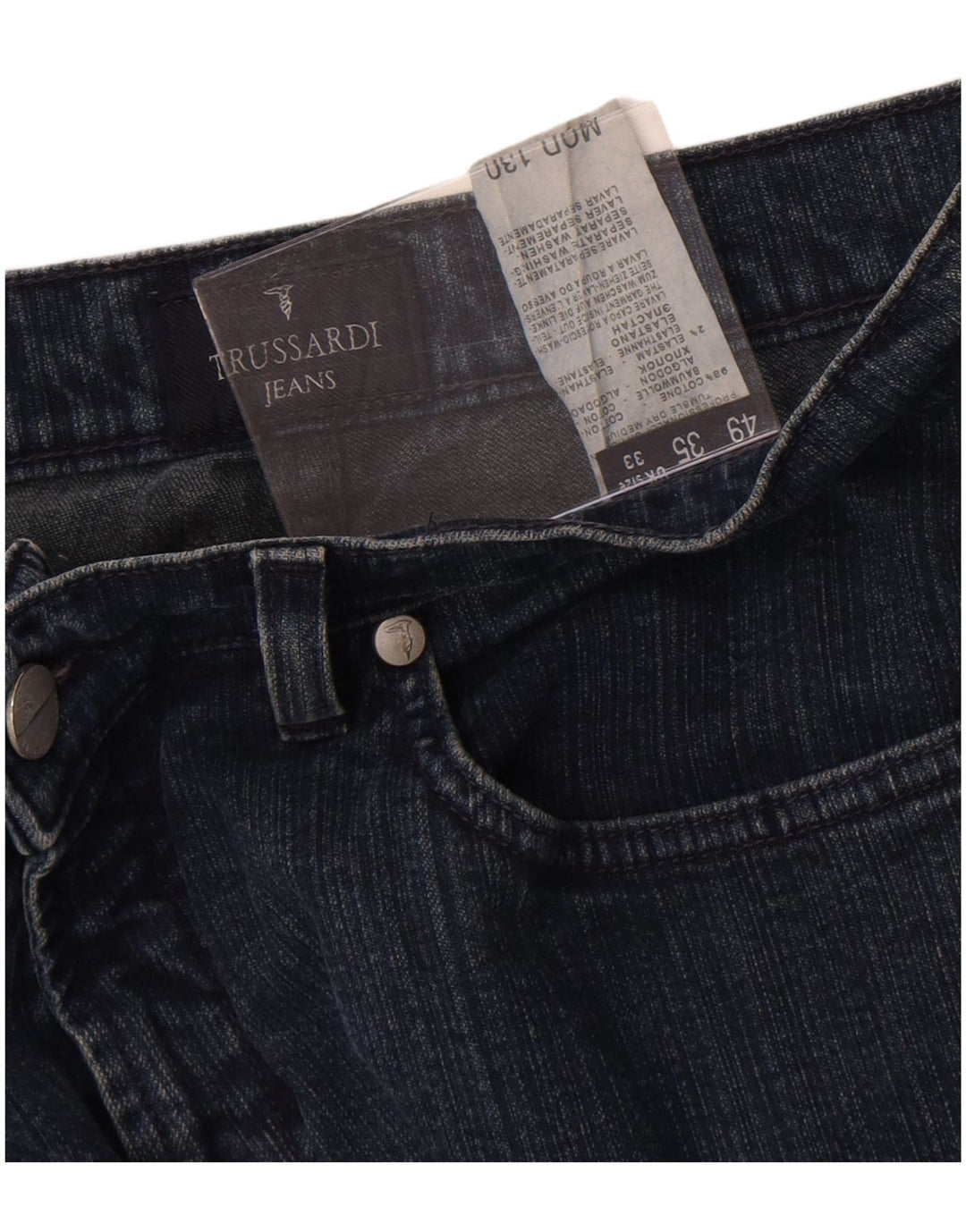 Jeans Straight Uomo Trussardi W33 L27 Blu Cotone