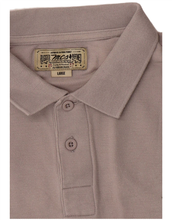 Polo a maniche lunghe da uomo Marlboro Classics grande grigia