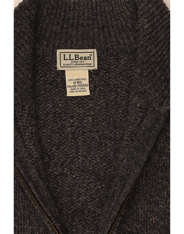 Maglione cardigan da uomo L.L.Bean Lana d'agnello screziata grigio medio