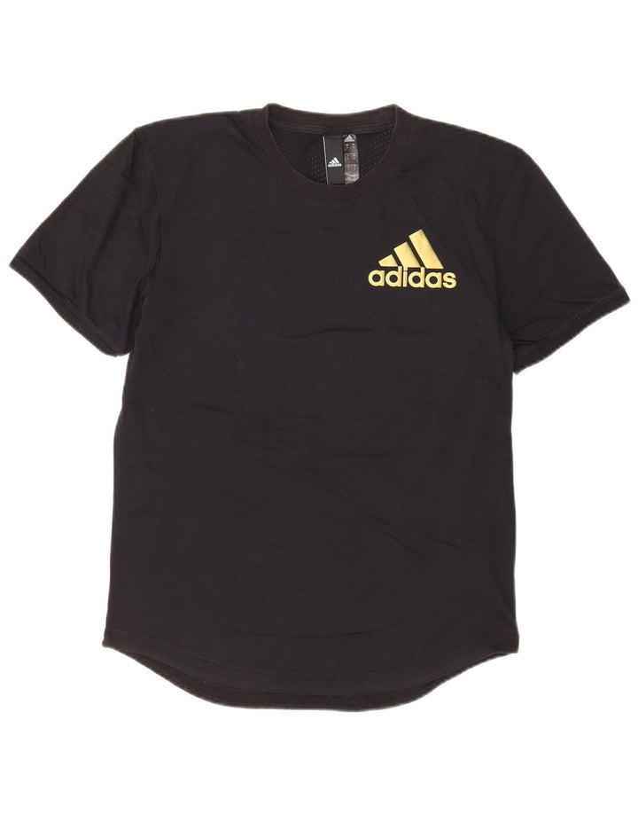 T-shirt grafica da uomo ADIDAS Top piccola in cotone nero