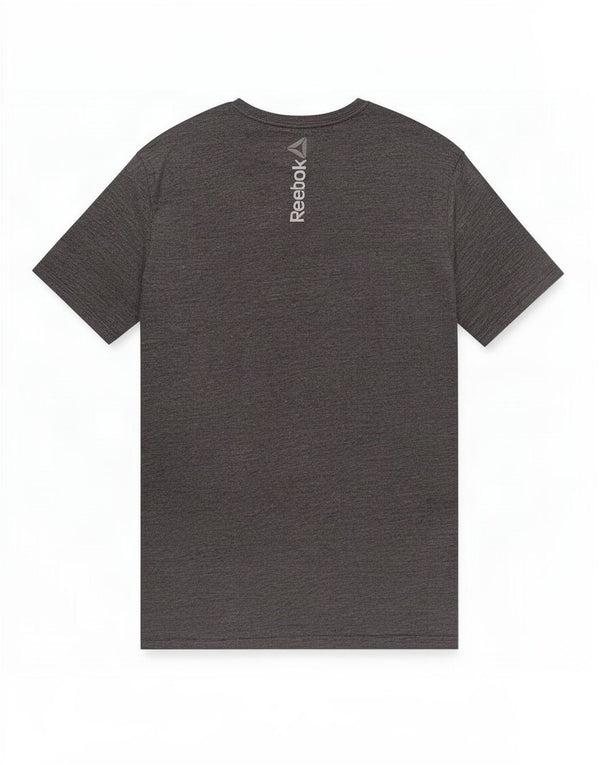 T-shirt grafica da uomo Reebok Top grande in poliestere grigio