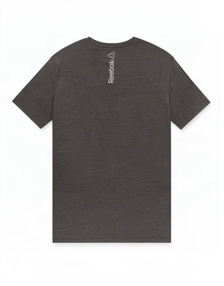 T-shirt grafica da uomo Reebok Top grande in poliestere grigio