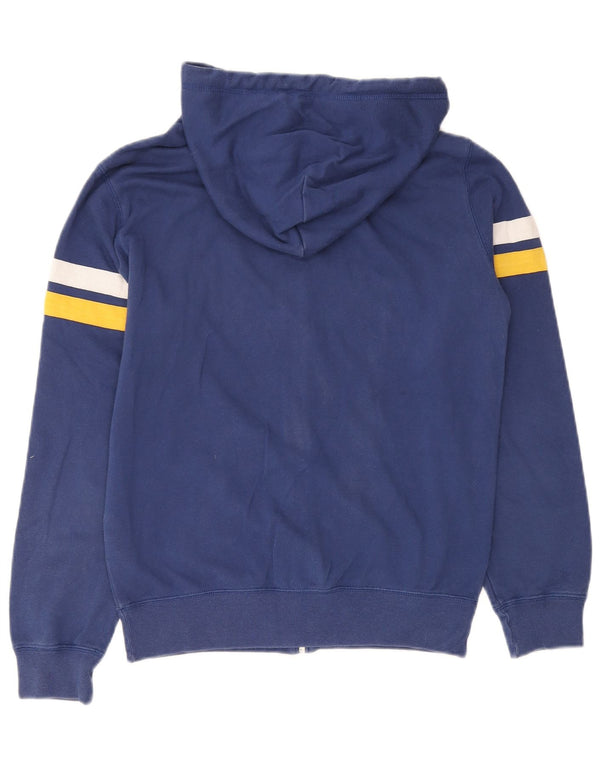 Maglione con cappuccio e zip grafica da uomo Champion in cotone a righe piccole blu