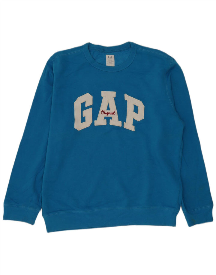 Gap Felpa grafica da uomo Maglione grande in cotone blu