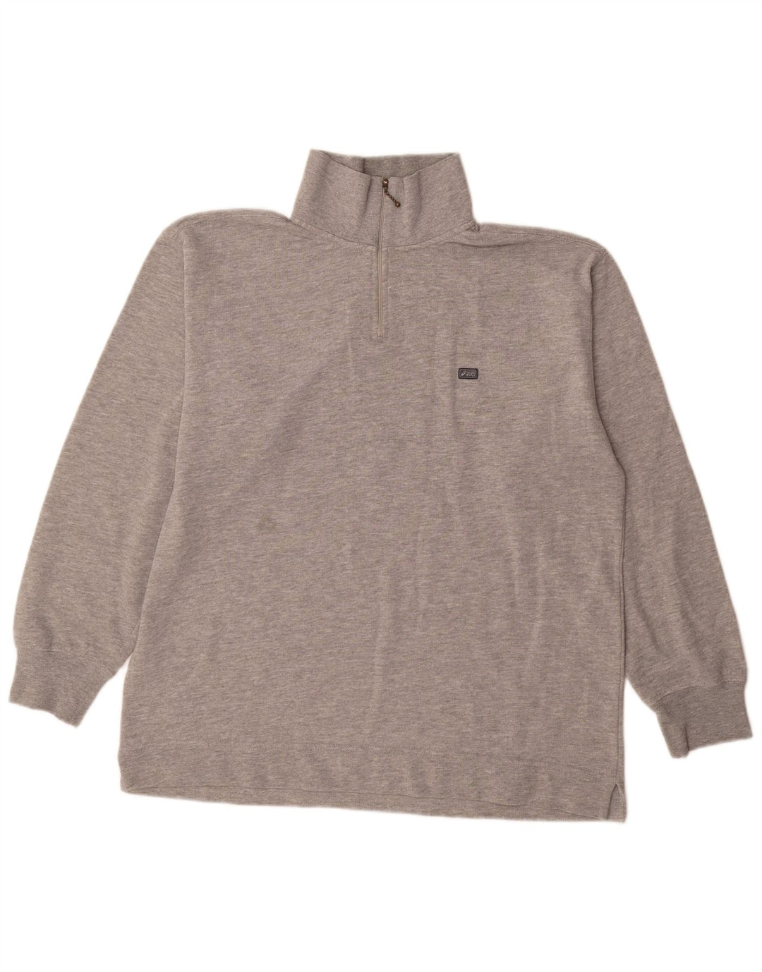 Felpa Asics Uomo Con Zip Collo Maglione Grande Grigio
