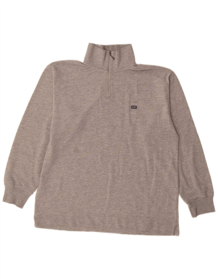 Felpa Asics Uomo Con Zip Collo Maglione Grande Grigio