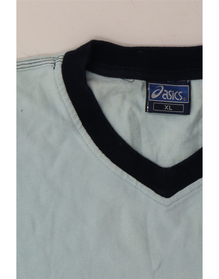 ASICS Womens T-Shirt Top UK 18 XL Blue Cotton Vintage Asics and Second-Hand Asics from Messina Hembry 