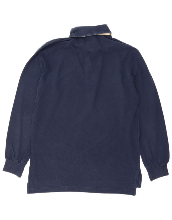 Polo da uomo a maniche lunghe Brooksfield IT 48 cotone blu navy medio
