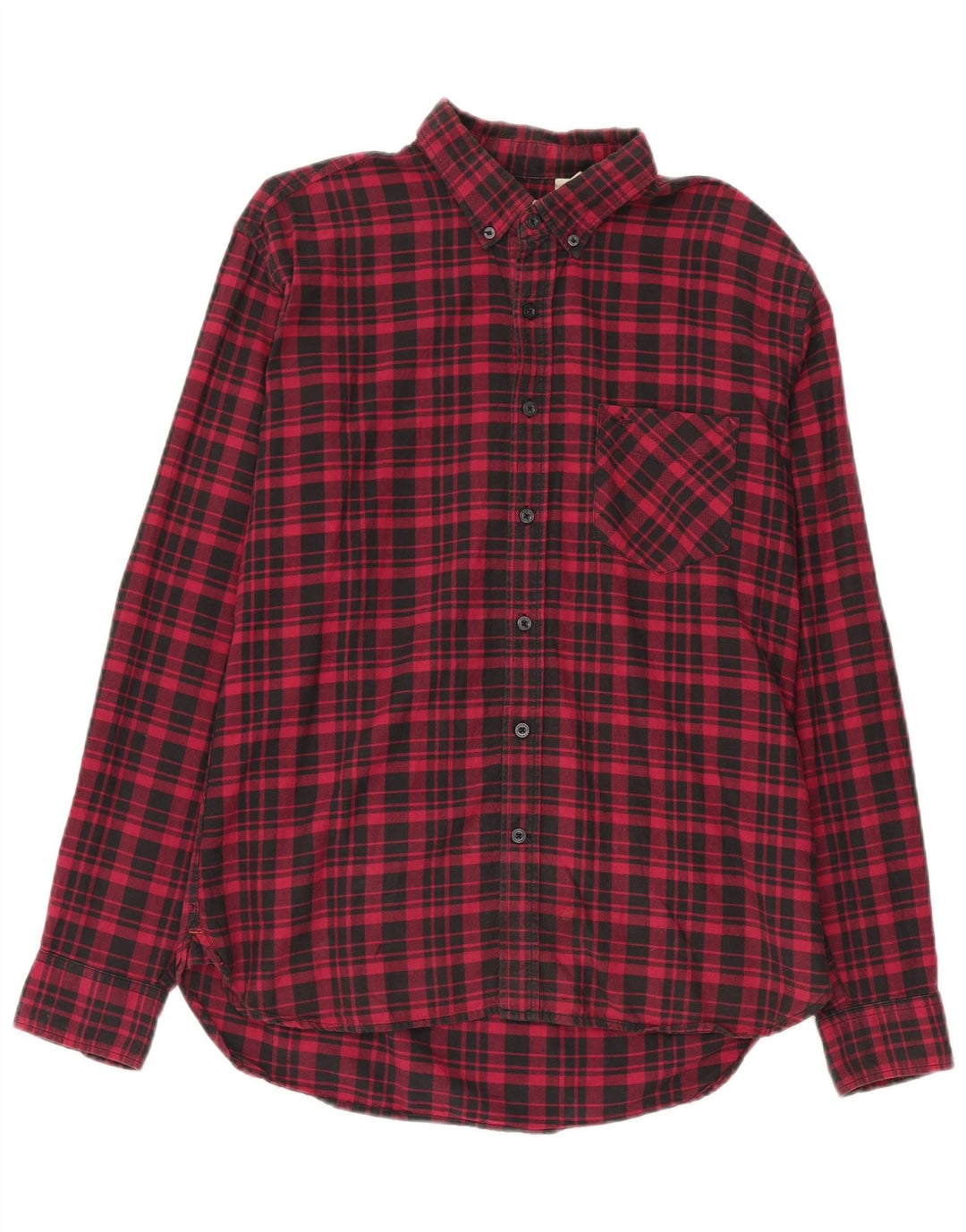 Camicia da uomo in flanella vestibilità standard Dockers, cotone a quadri rosso medio