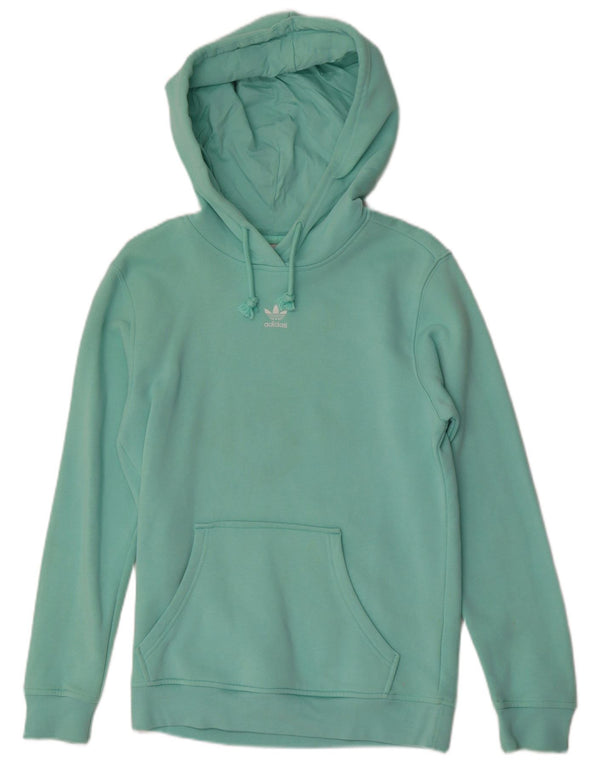 Felpa con cappuccio oversize da donna Adidas UK 4/6 XS cotone verde